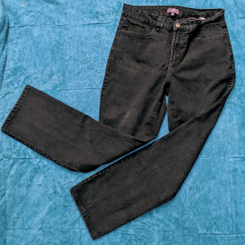 ๐NYDJ Black Straight Leg Jeans Size 10 VGUC - Picture 8 of 8